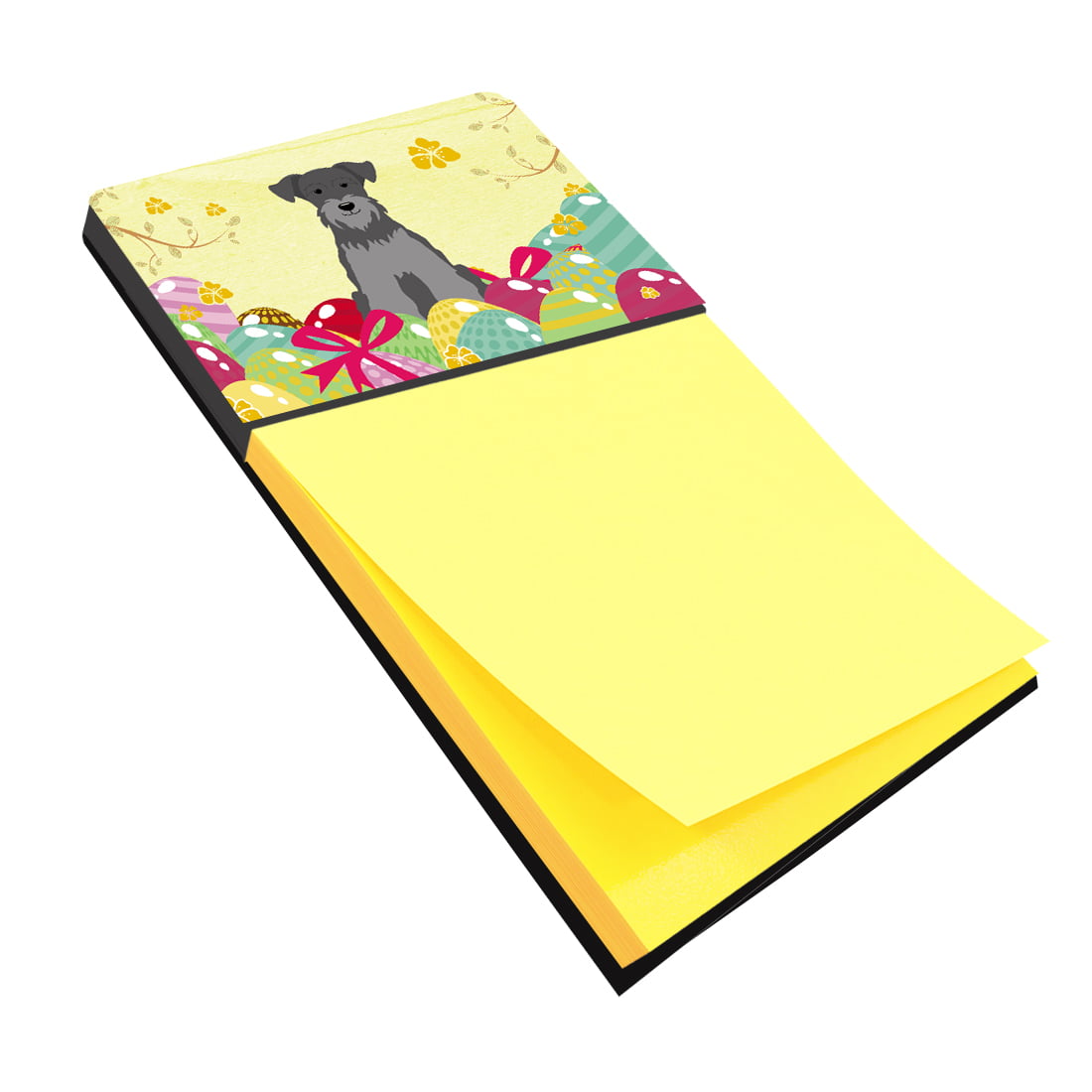 BB6052SN Easter Eggs Miniature Schanuzer Black Silver Sticky Note Holder
