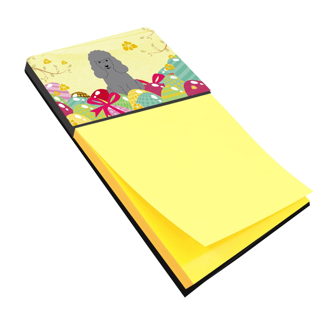 BB6068SN Easter Eggs Poodle Silver Sticky Note Holder