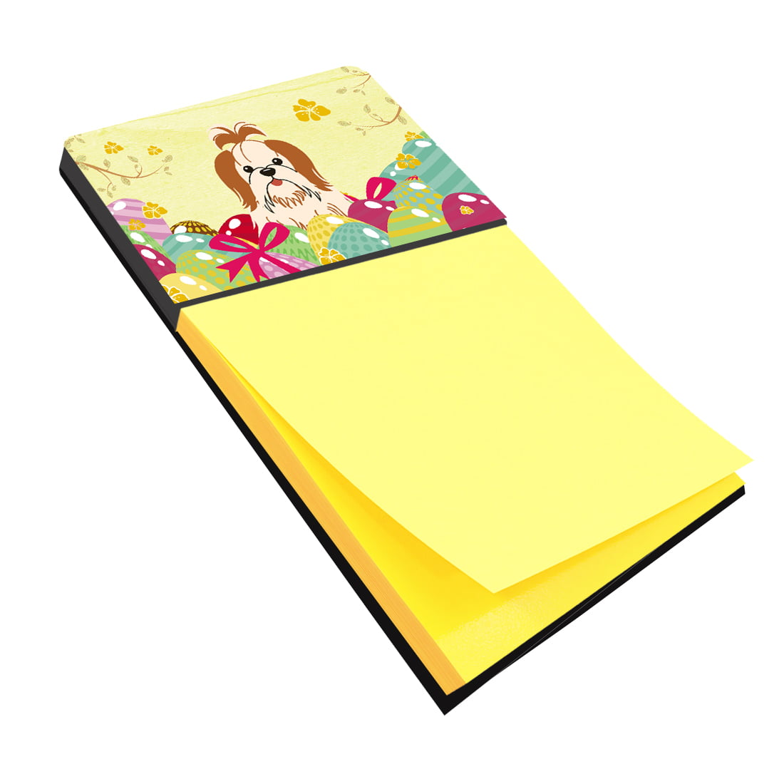 BB6087SN Easter Eggs Shih Tzu Red White Sticky Note Holder
