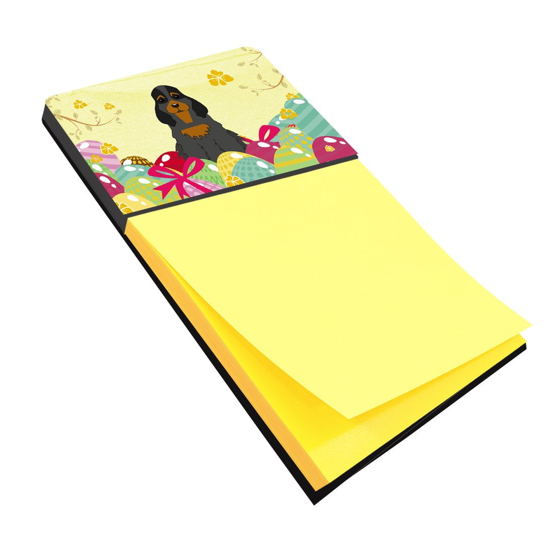 BB6093SN Easter Eggs Cocker Spaniel Black Tan Sticky Note Holder