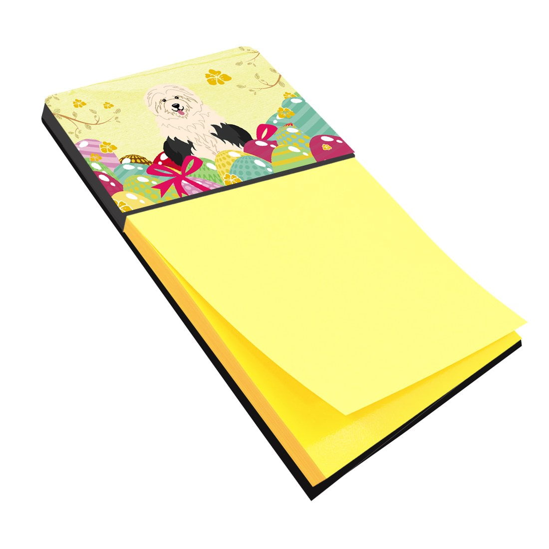 BB6096SN Easter Eggs Old English Sheepdog Sticky Note Holder