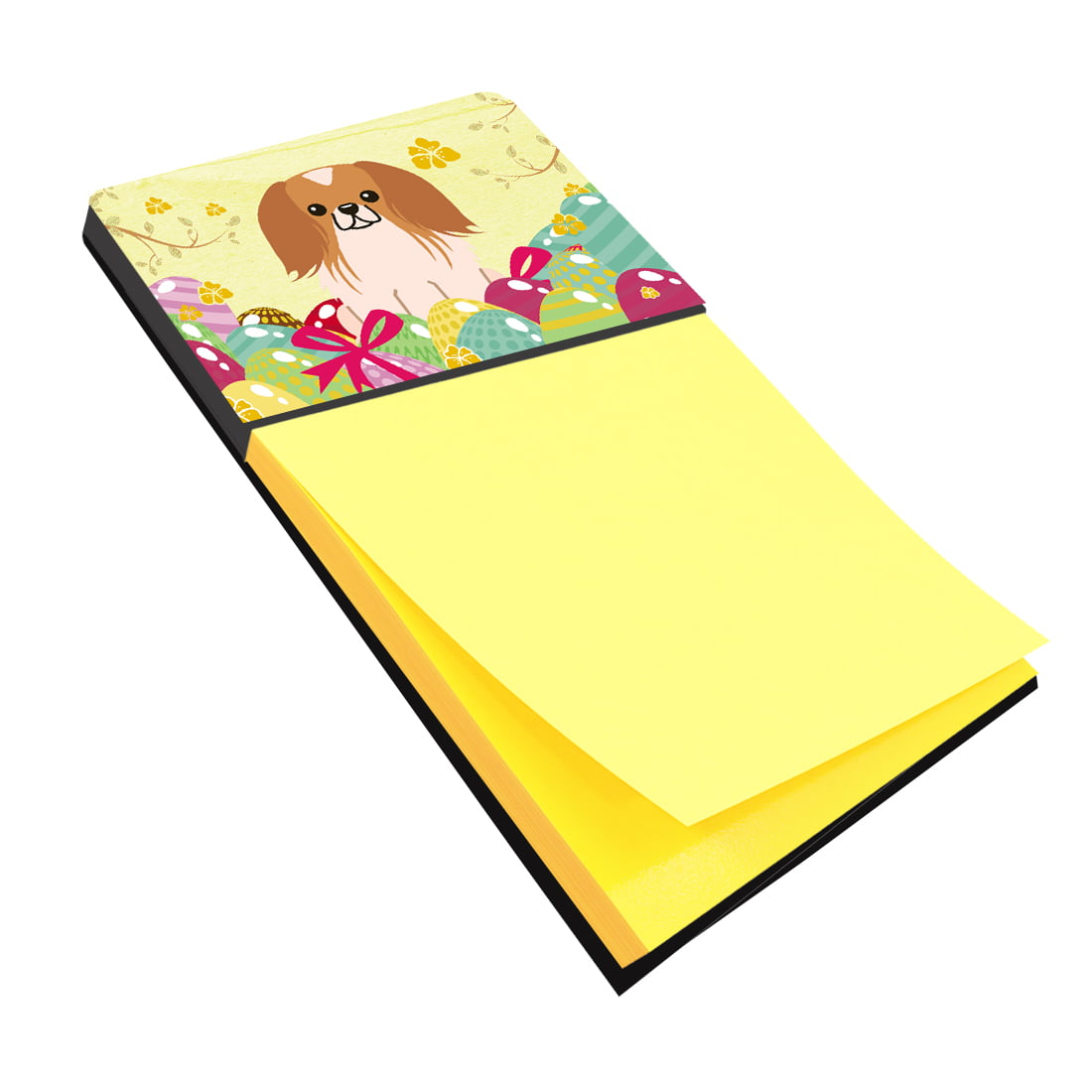 BB6103SN Easter Eggs Pekingnese Red White Sticky Note Holder