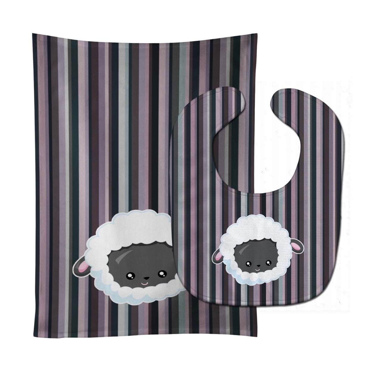 Black Sheep Lamb Face Baby Bib & Burp Cloth