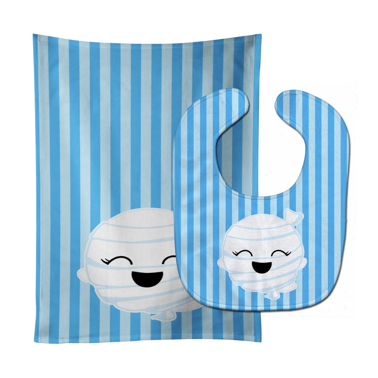 Halloween Ghost Mummy Baby Bib & Burp Cloth