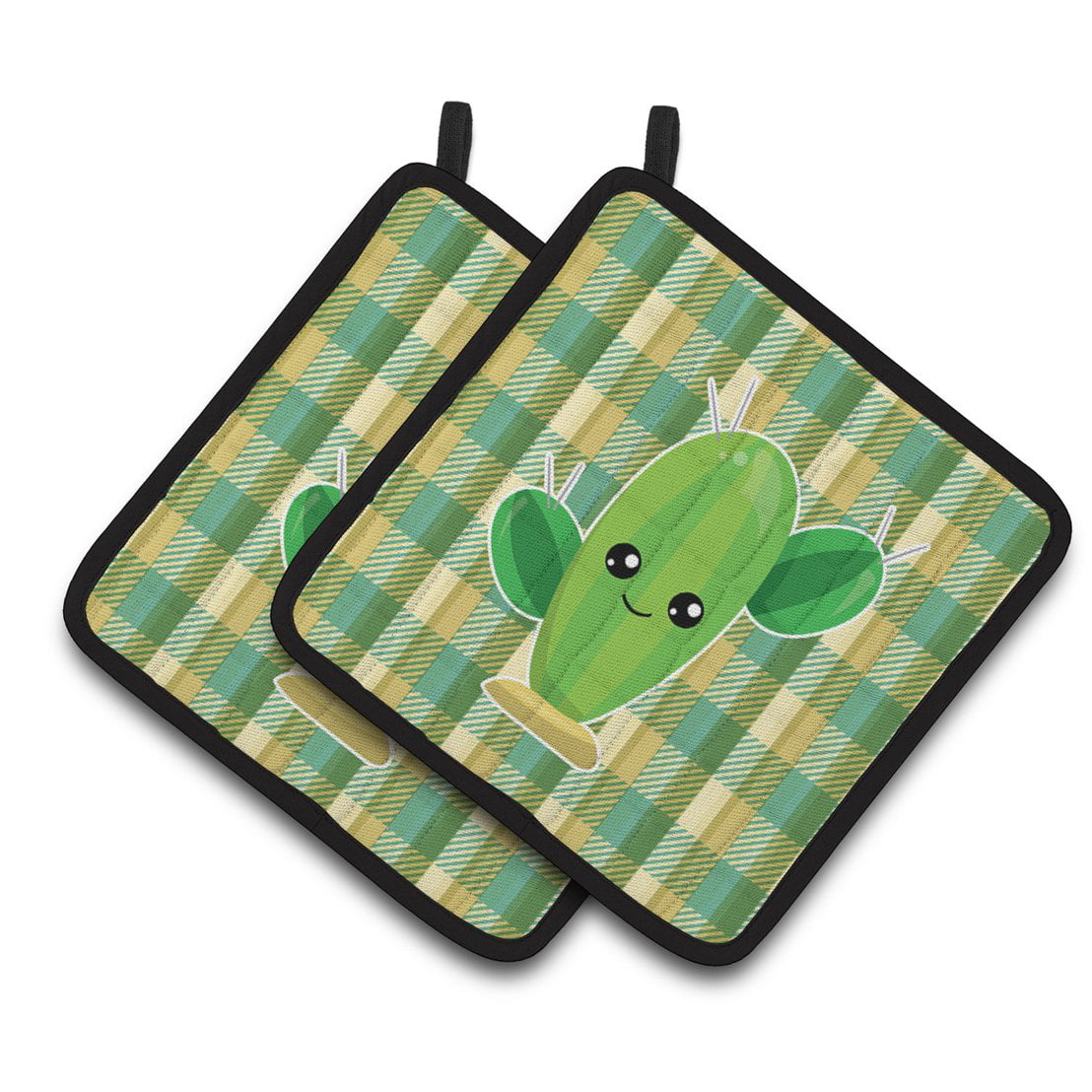 Cactus Plaid Pair of Pot Holders