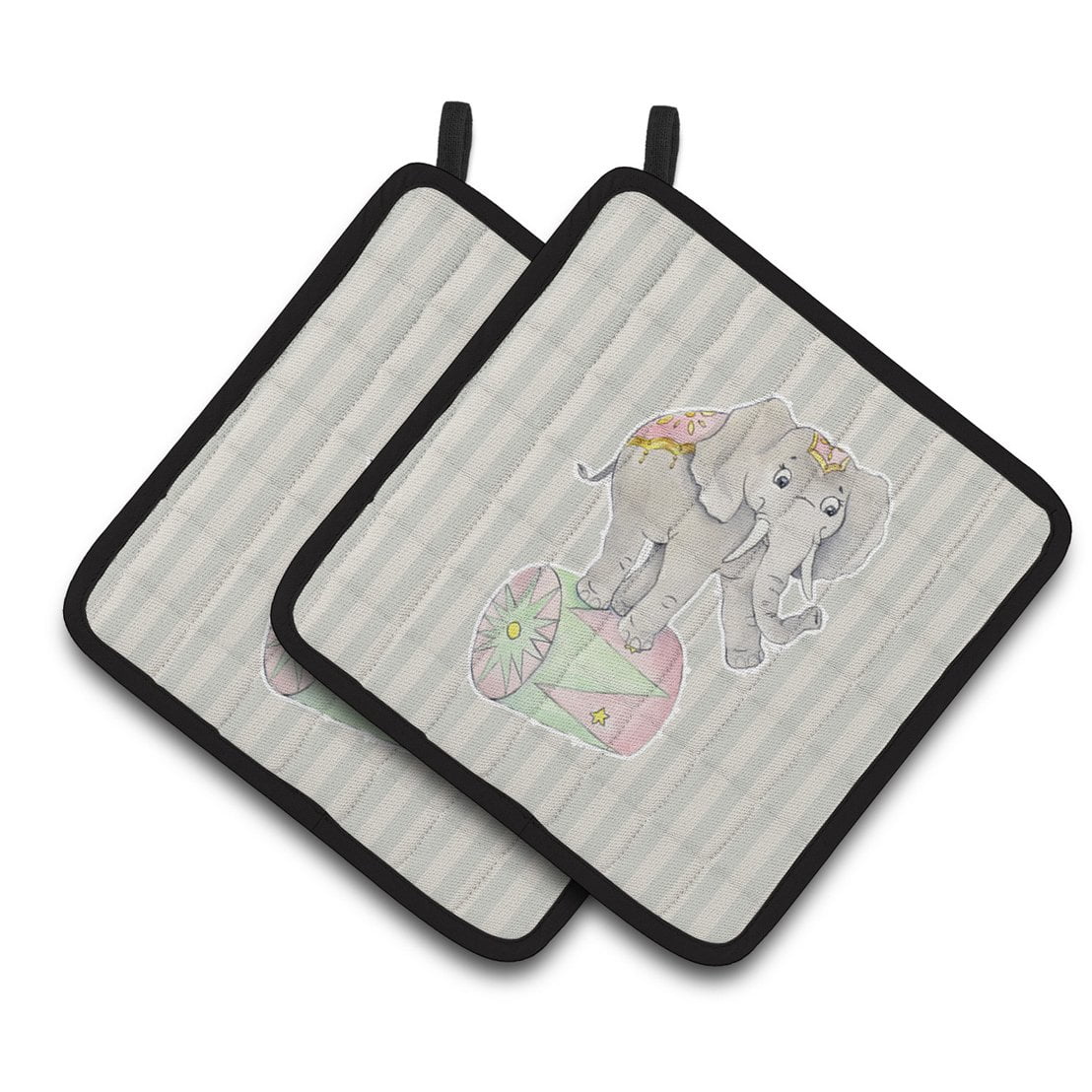 Circus Elephant Pair of Pot Holders