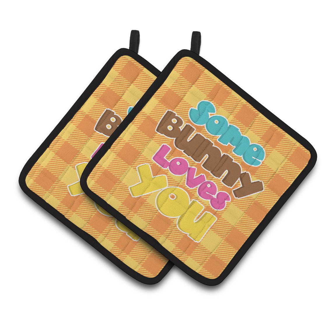 BB6902PTHD Easter Some Bunny Loves You Pair of Pot Holders
