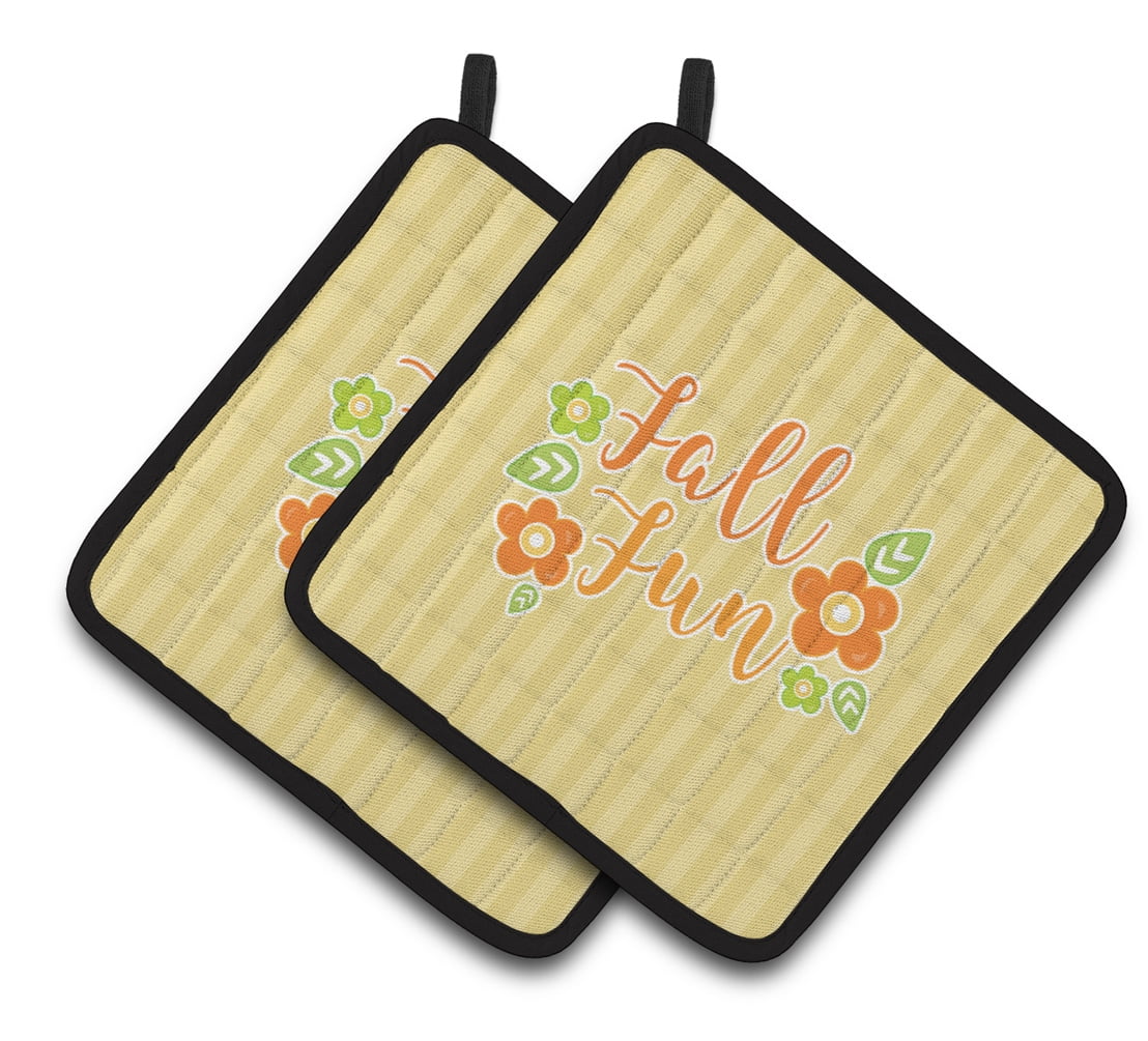 Fall Fun Stripes Pair of Pot Holders