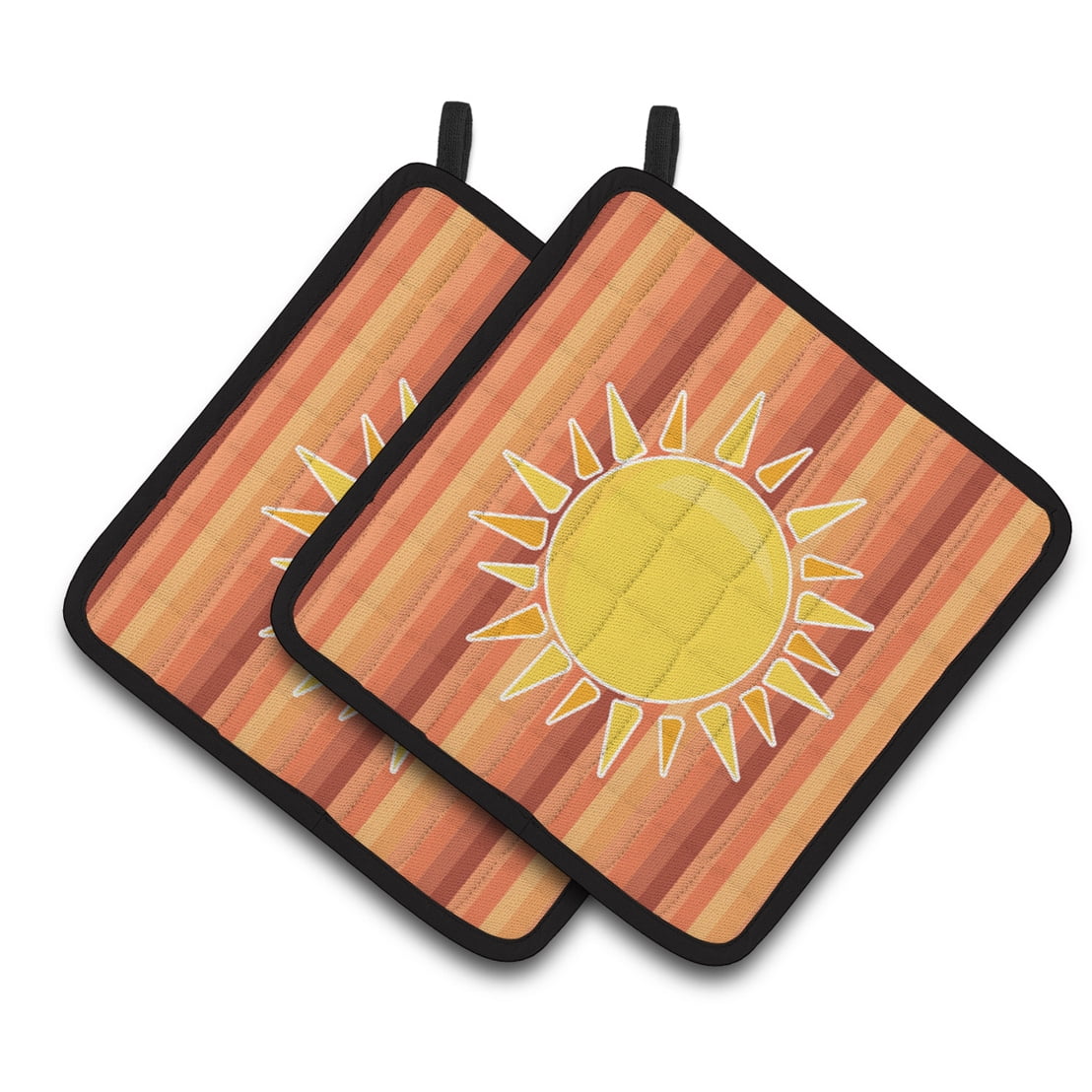 Sun With Stripes Pair of Pot Holders