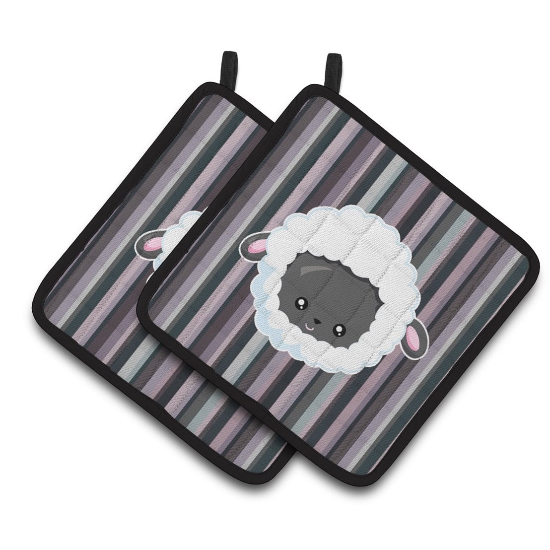 Black Sheep Lamb Face Pair of Pot Holders