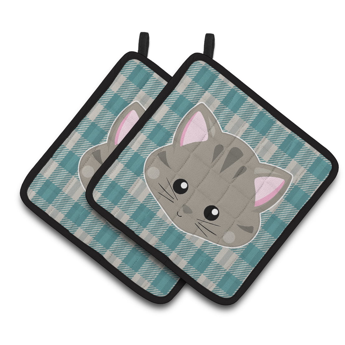 BB6932PTHD Kitten Face Pair of Pot Holders