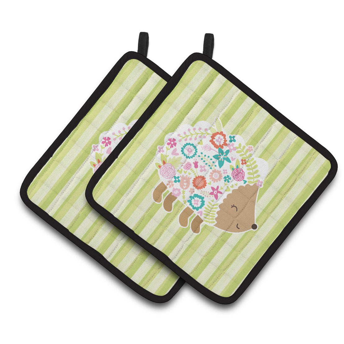 Flowered Hedgehog Pair of Pot Holders
