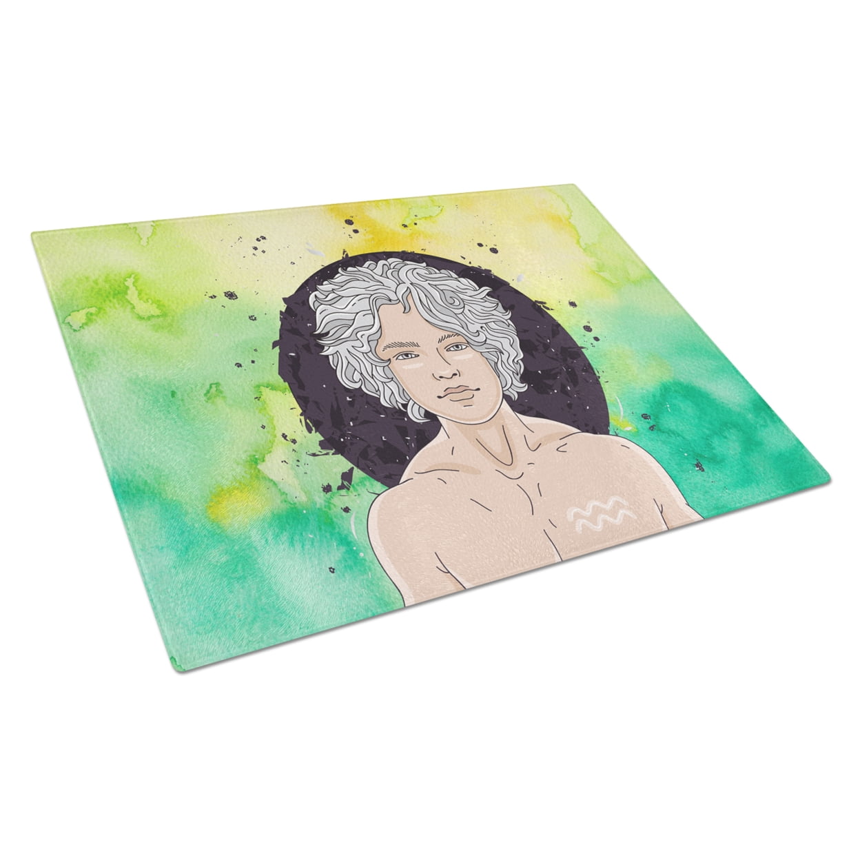 Aquarius Zodiac Sign Glass Cutting Board - Large