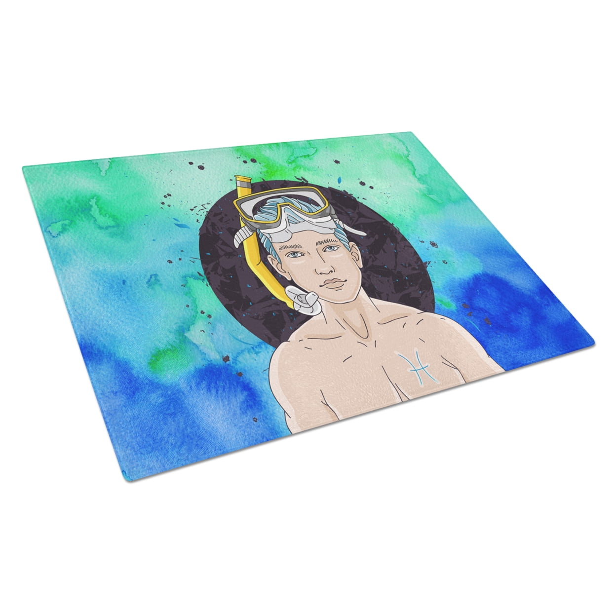 Pisces Zodiac Sign Glass Cutting Board - Large