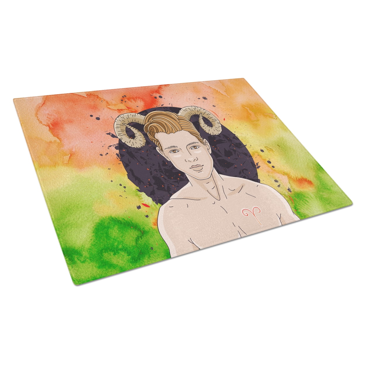 Aries Zodiac Sign Glass Cutting Board - Large