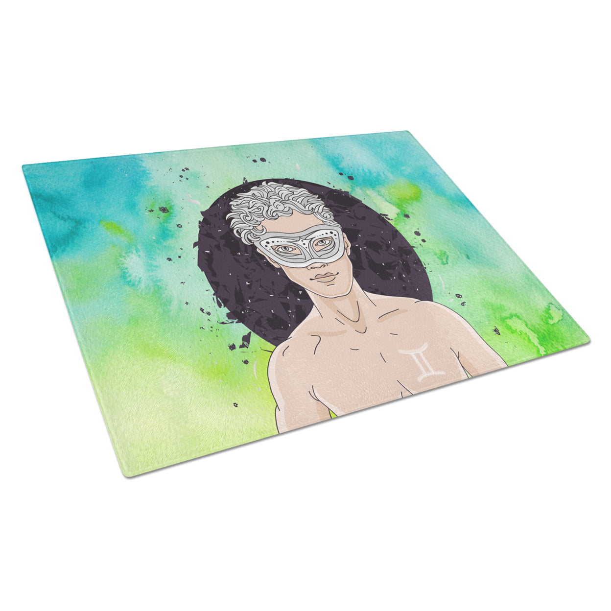 Gemini Zodiac Sign Glass Cutting Board - Large