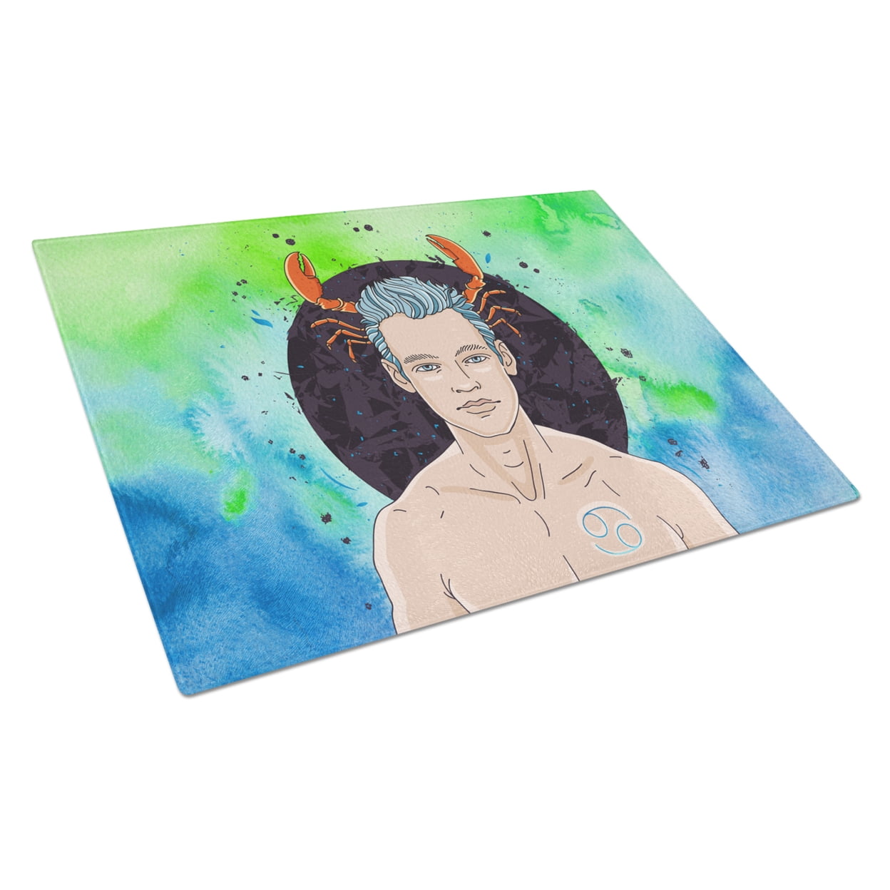 Cancer Zodiac Sign Glass Cutting Board - Large