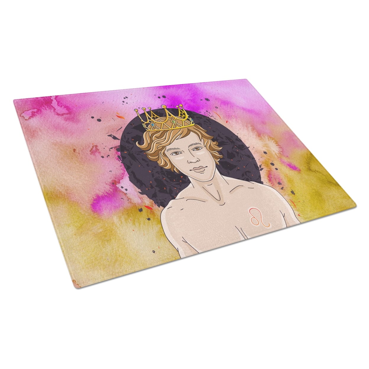 Leo Zodiac Sign Glass Cutting Board - Large