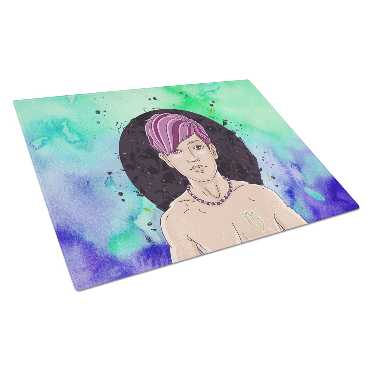 Virgo Zodiac Sign Glass Cutting Board - Large
