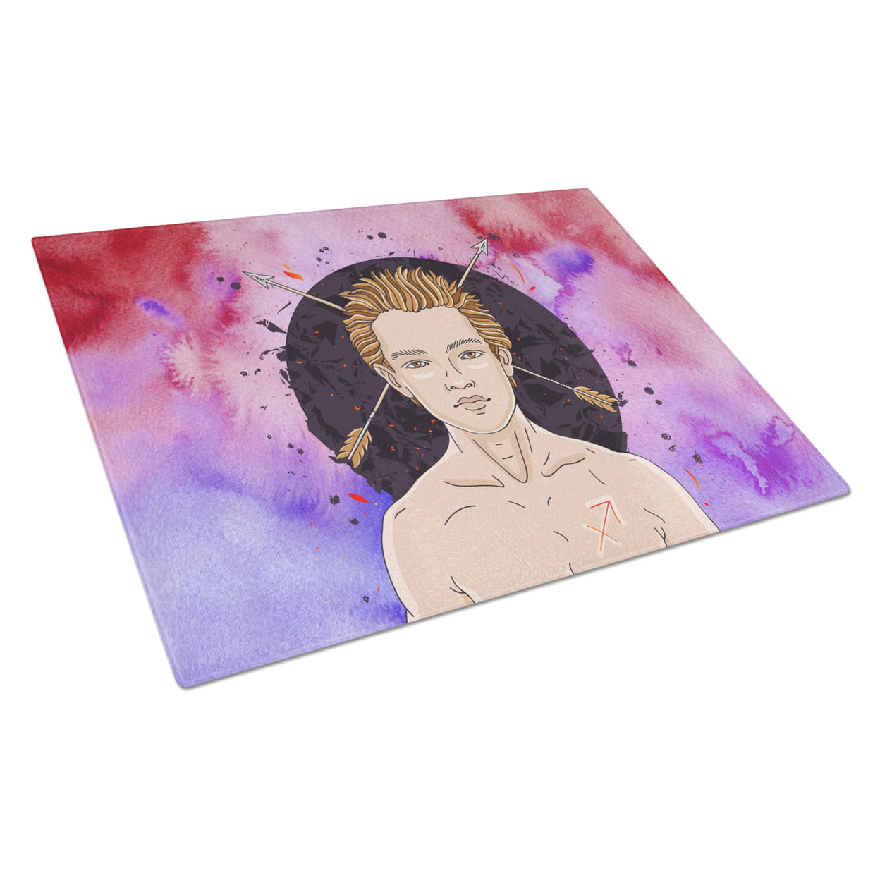 Sagittarius Zodiac Sign Glass Cutting Board - Large
