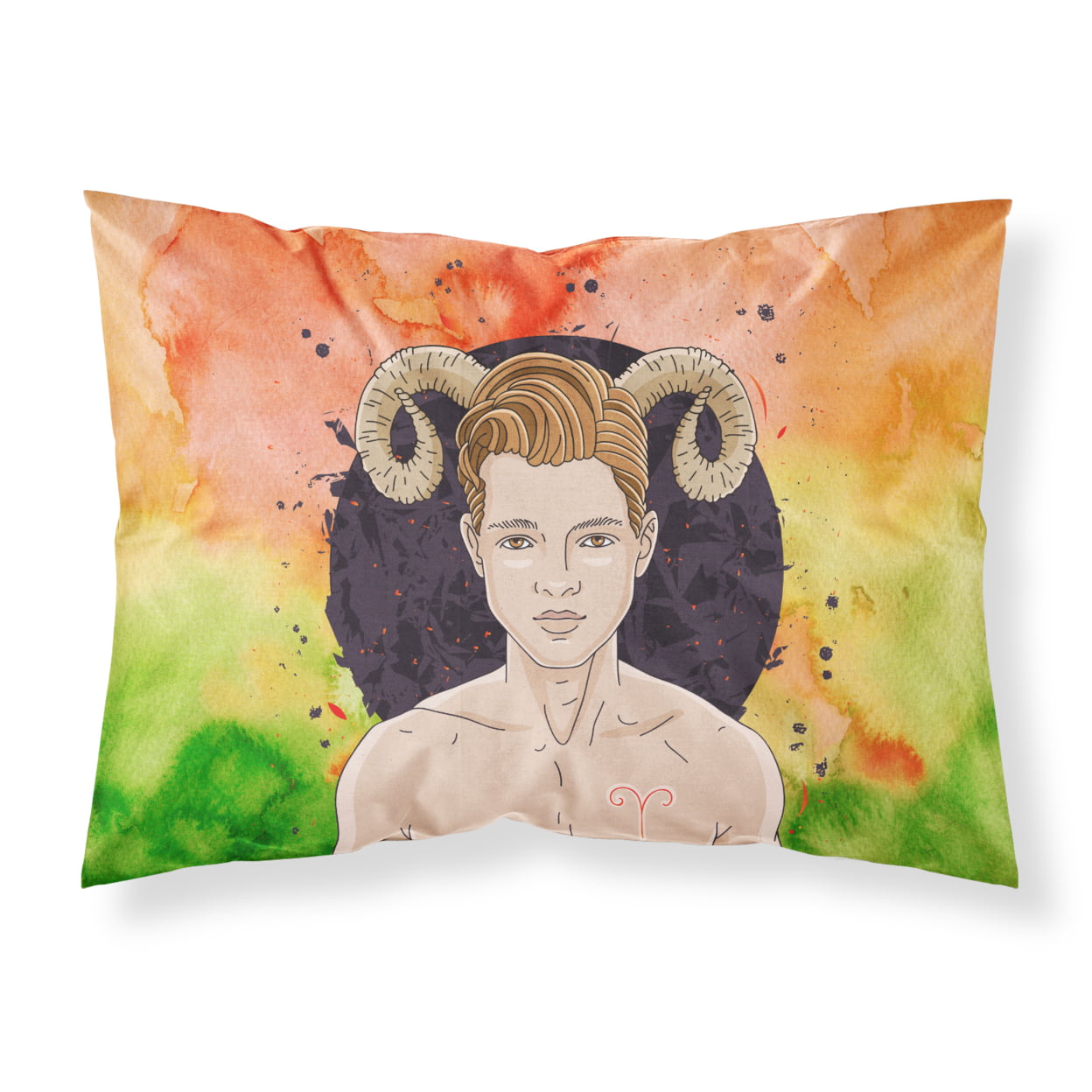 Picture of Carolines Treasures BB7317PILLOWCASE Aries Zodiac Sign Fabric Standard Pillowcase