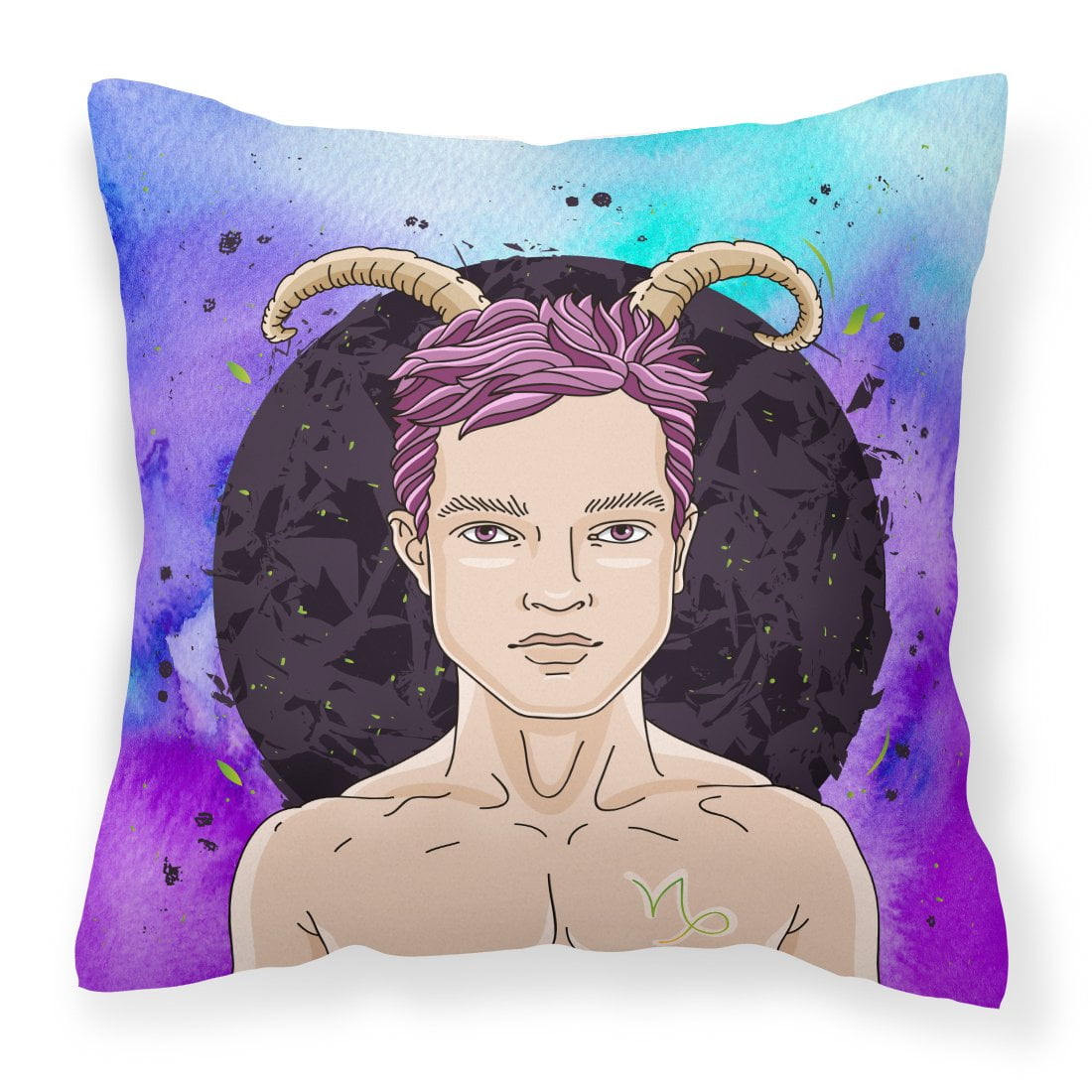 Picture of Carolines Treasures BB7326PW1414 Capricorn Zodiac Sign Fabric Decorative Pillow