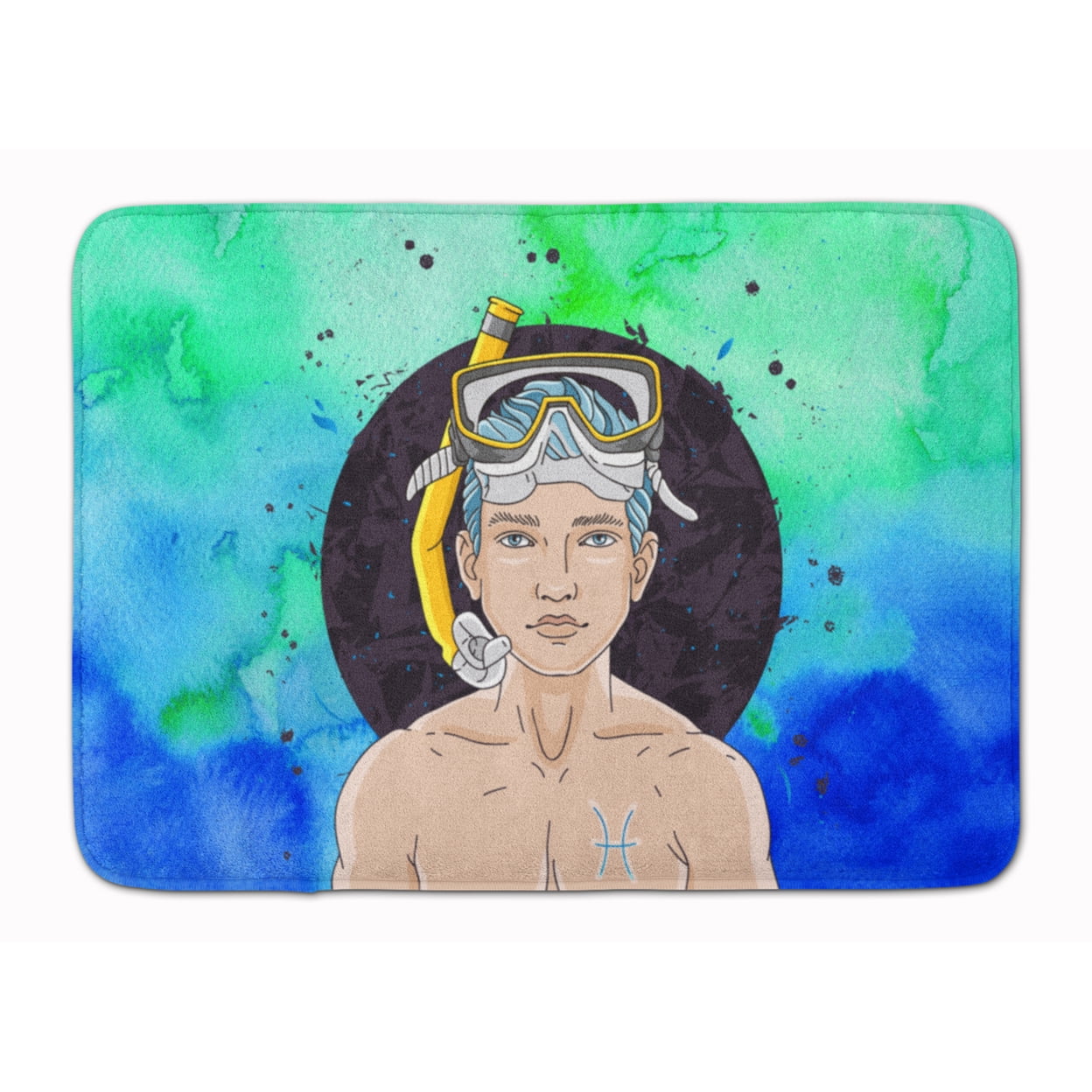 BB7316RUG Pisces Zodiac Sign Machine Washable Memory Foam Mat