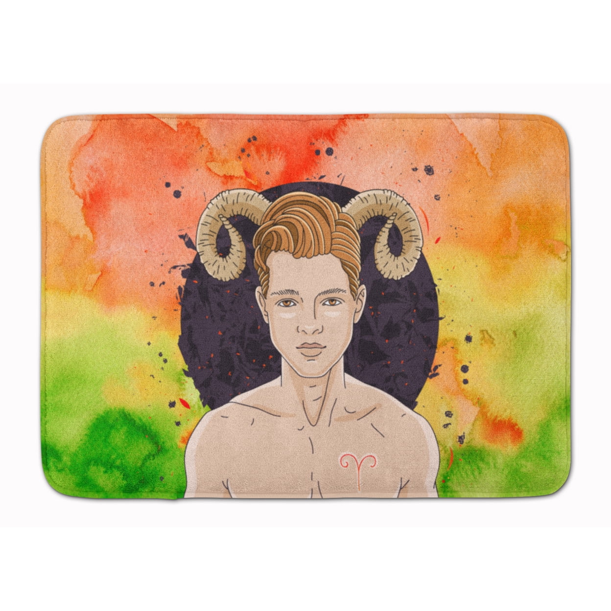 Picture of Carolines Treasures BB7317RUG Aries Zodiac Sign Machine Washable Memory Foam Mat