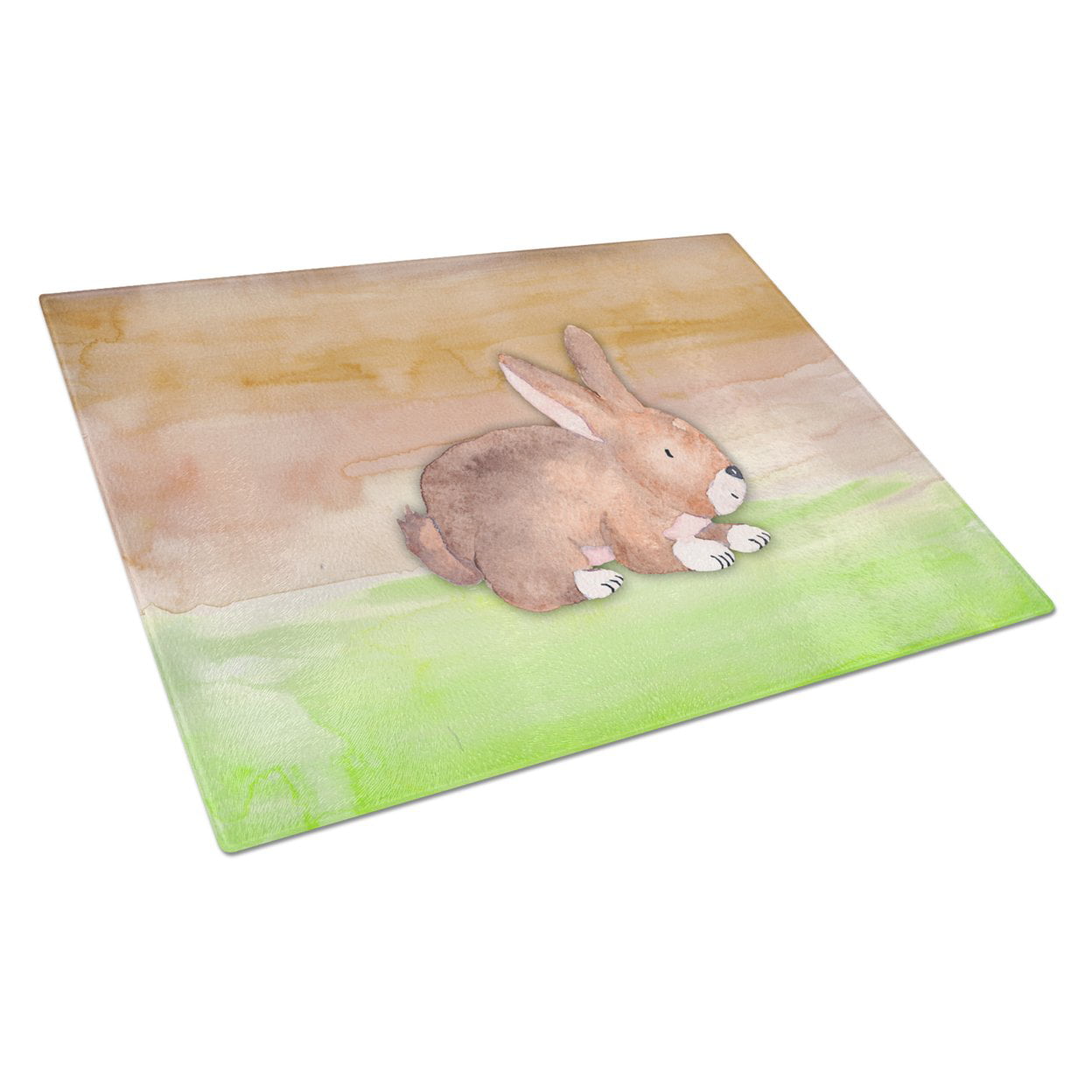 Rabbit Watercolor Glass Cutting Board - Large