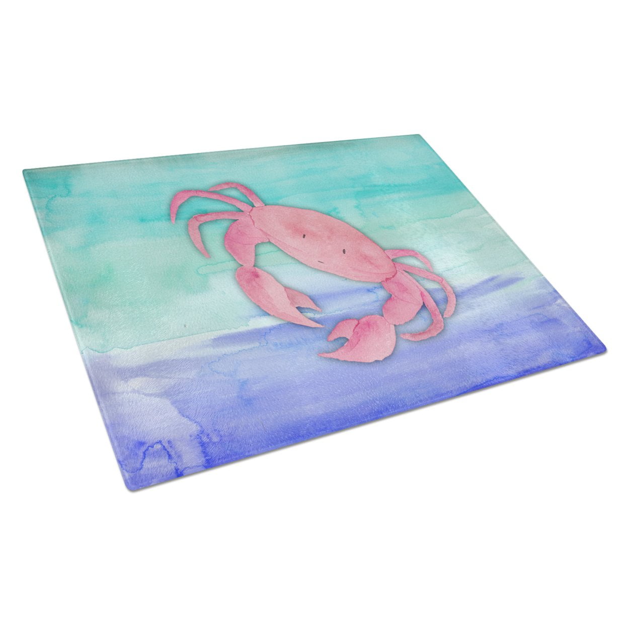 Crab Watercolor Glass Cutting Board - Large