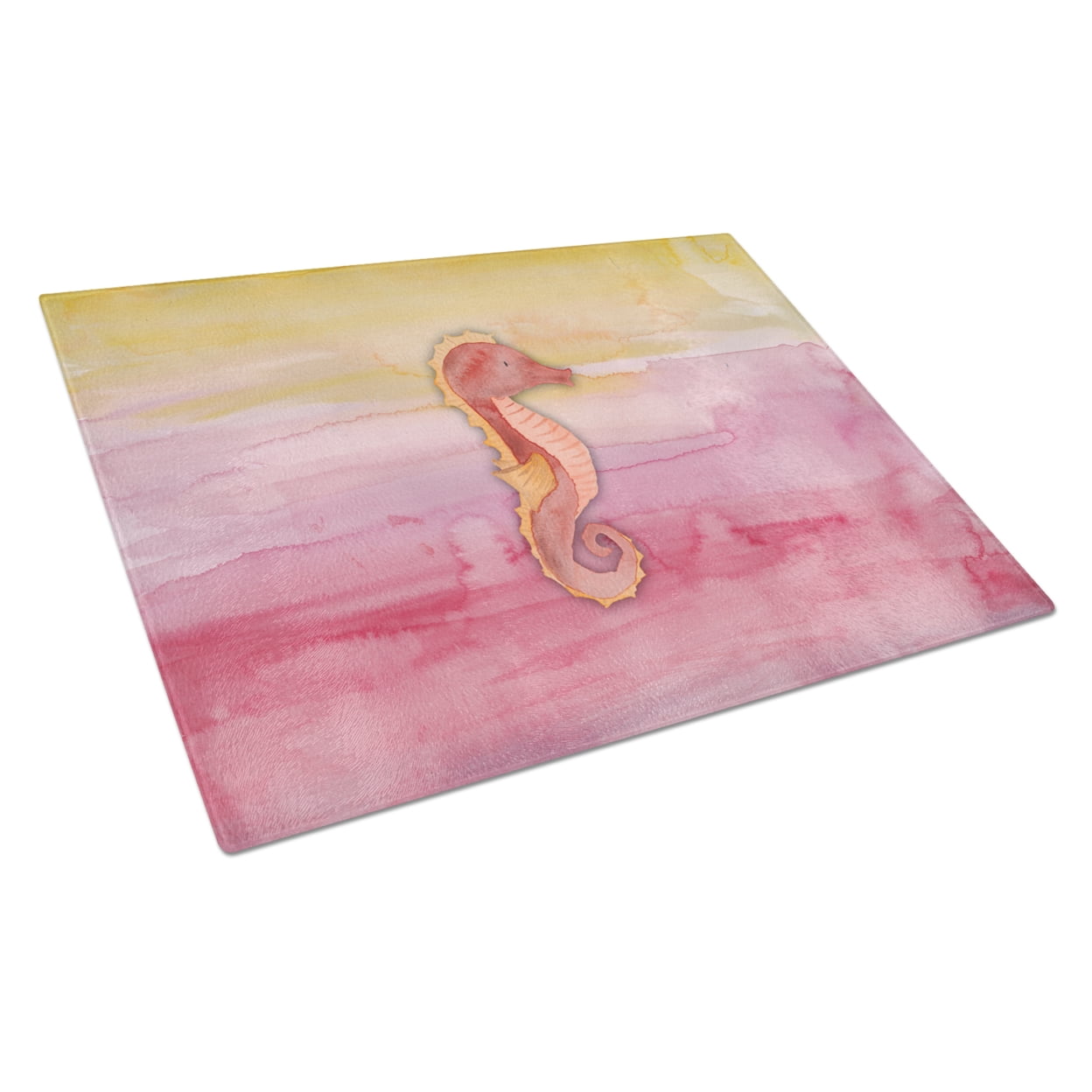 Seahorse Watercolor Glass Cutting Board - Large