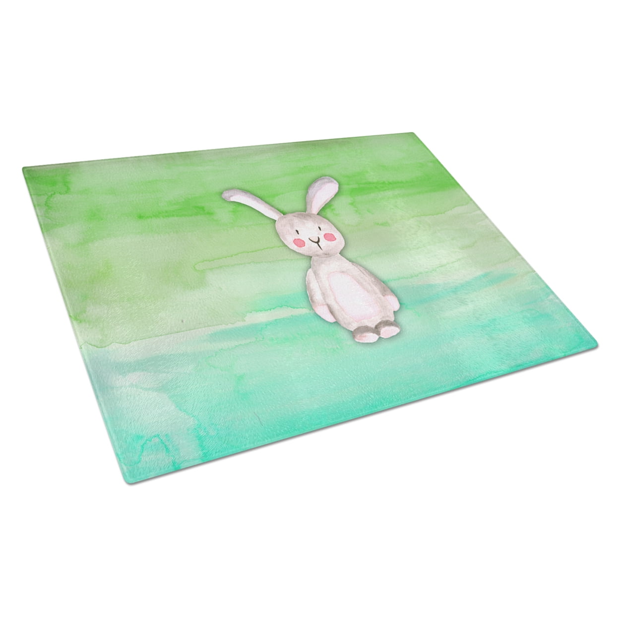 Bunny Rabbit Watercolor Glass Cutting Board - Large