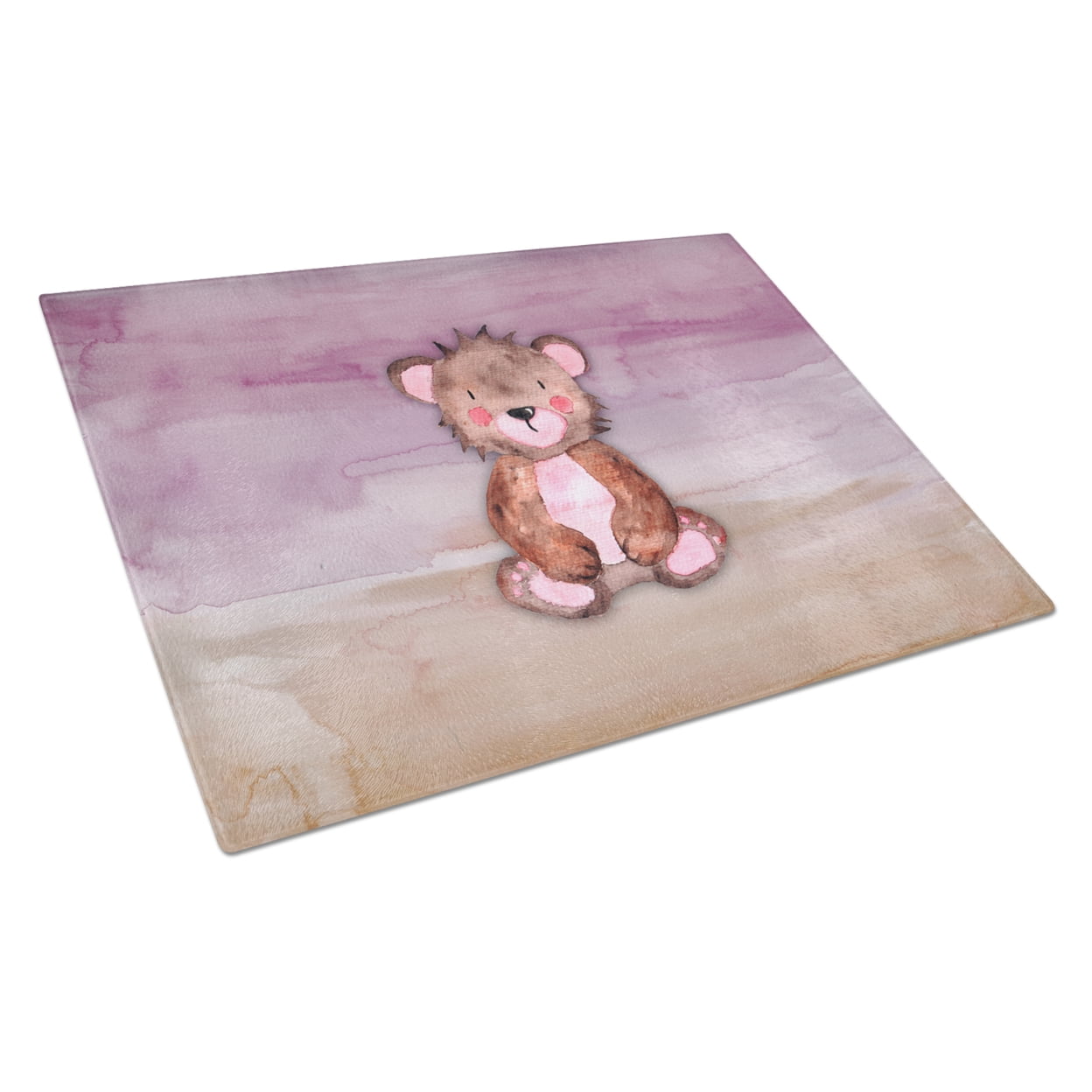 Bear Cub Watercolor Glass Cutting Board - Large