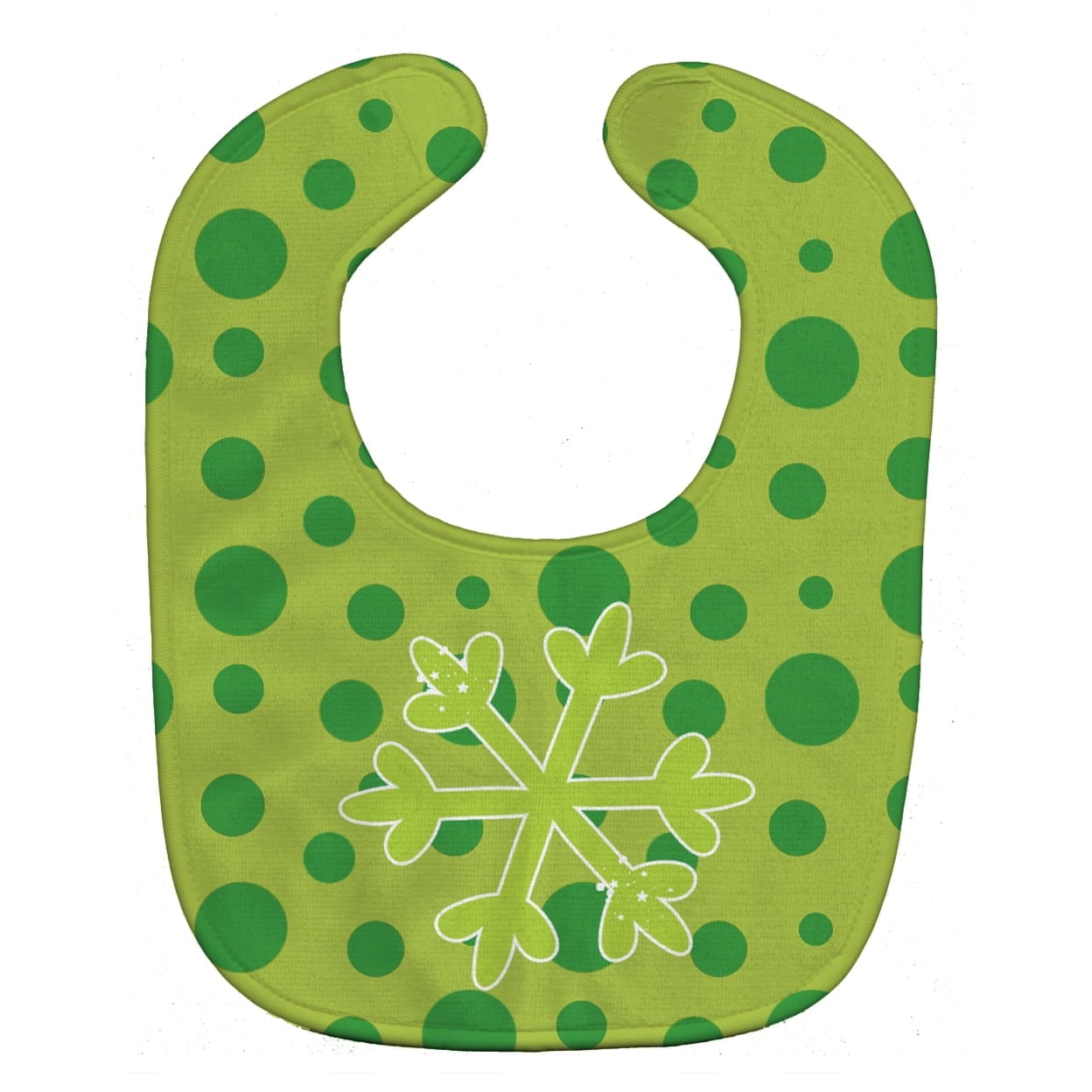 Christmas Snowflake Green Baby Bib
