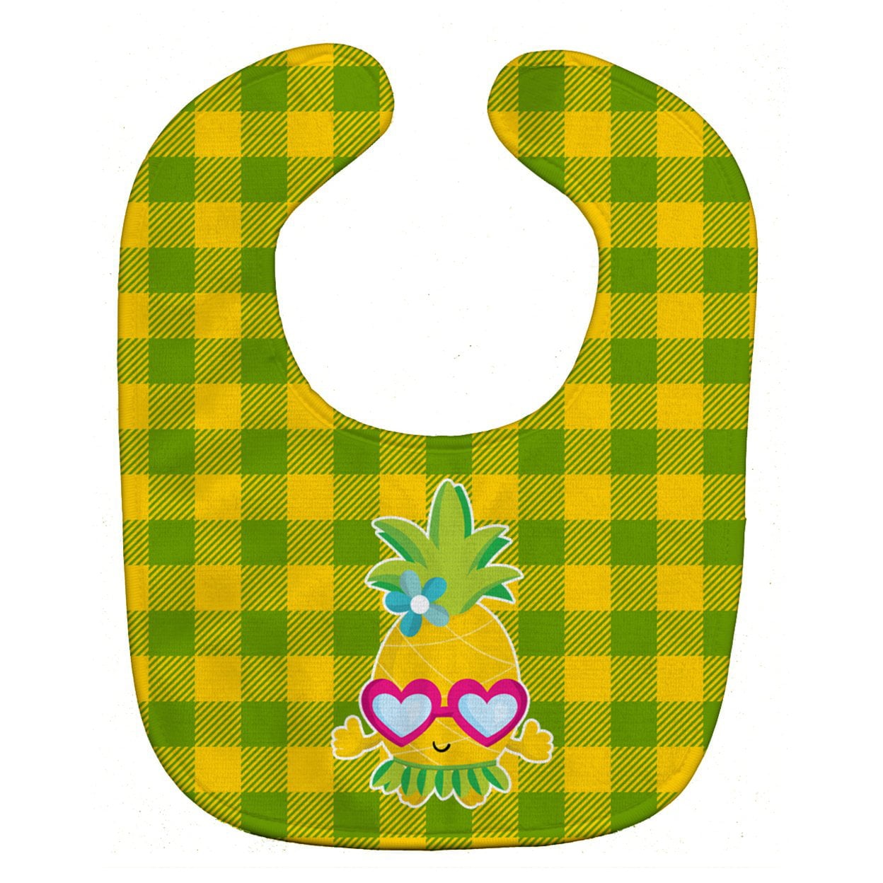 Pineapple Face With Heart Glasses Baby Bib