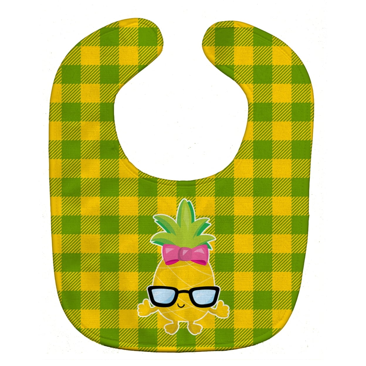Pineapple Face Girl With Glasses Baby Bib