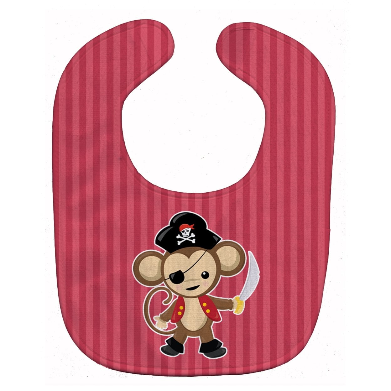 BB8973BIB Pirate Monkey Red Baby Bib