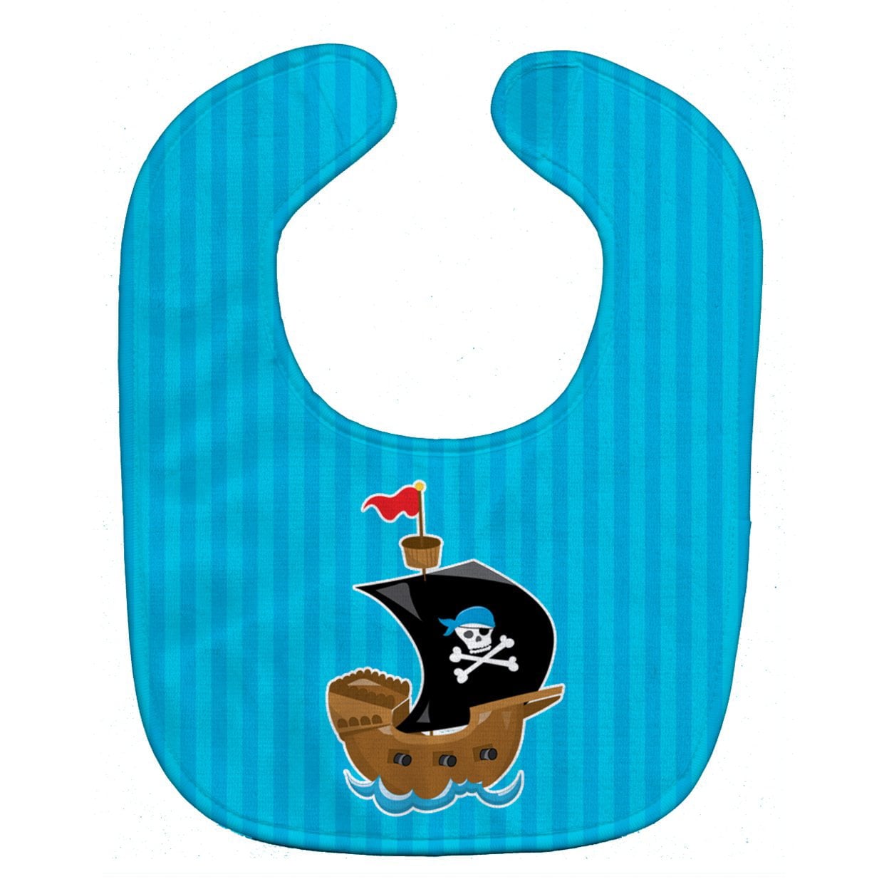 Pirate Ship Blue Baby Bib