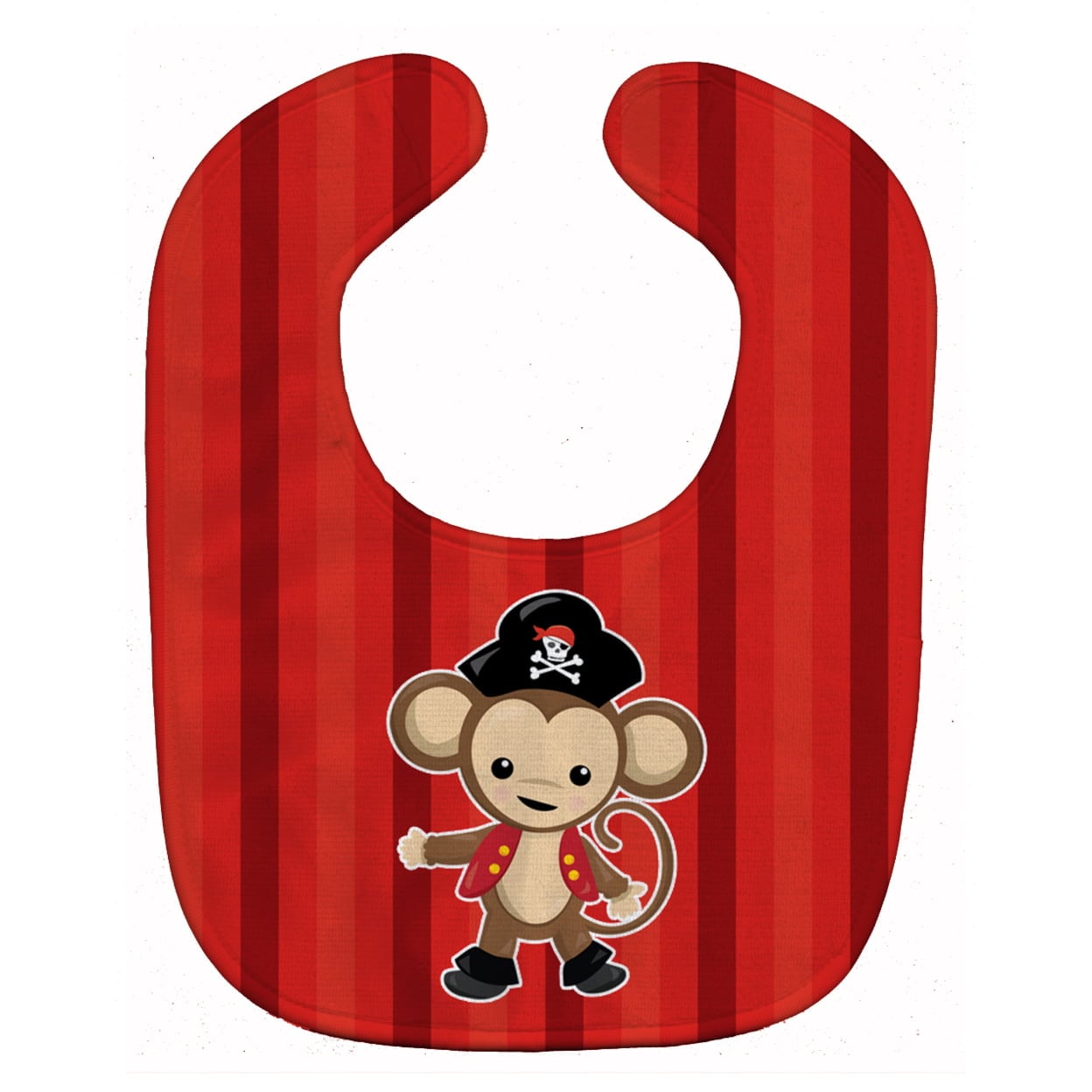 BB8976BIB Pirate Monkey Red Baby Bib