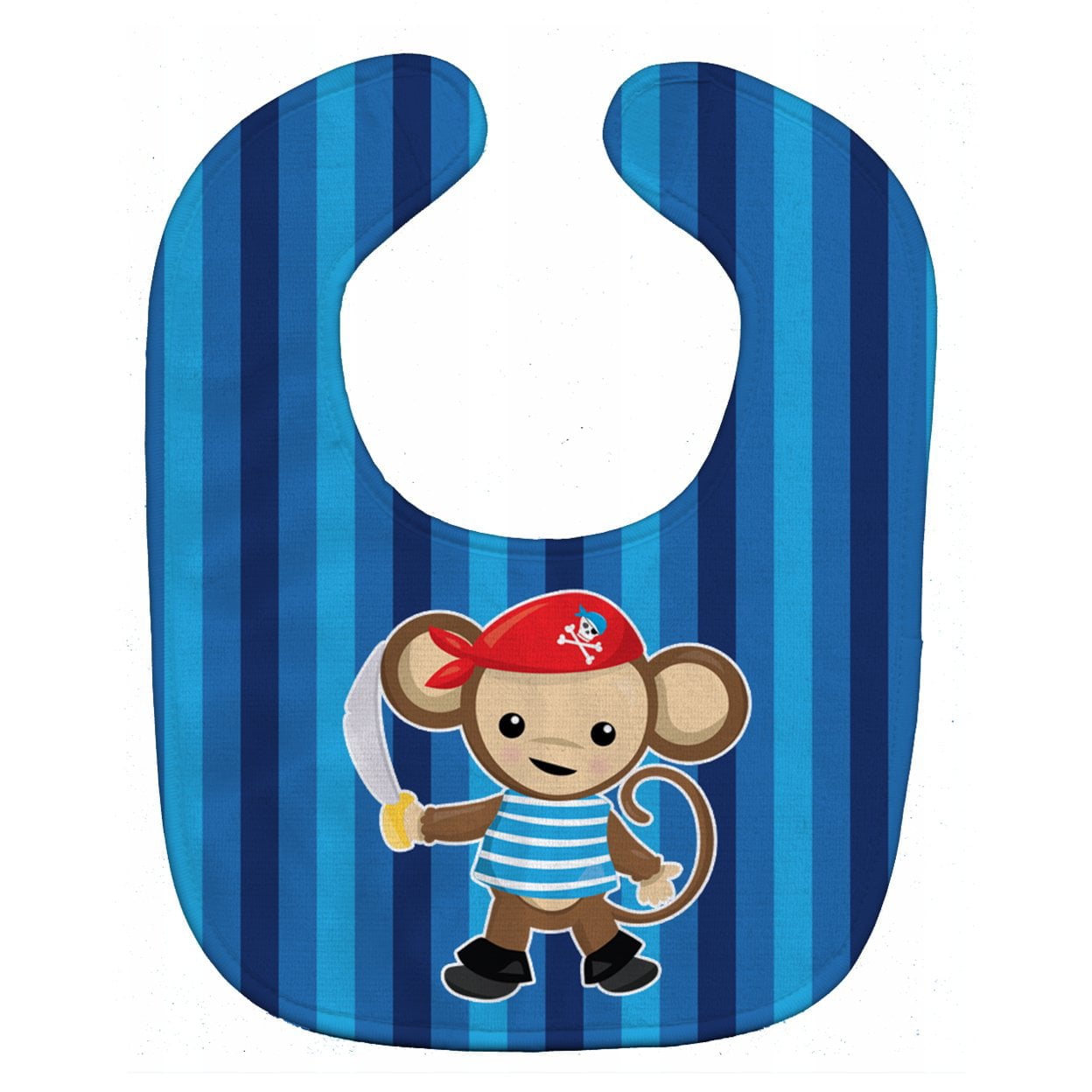 BB8977BIB Pirate Monkey Blue Baby Bib