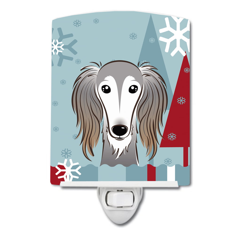 Winter Holiday Saluki Ceramic Night Light