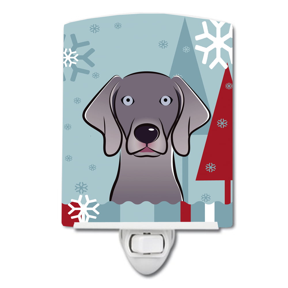Winter Holiday Weimaraner Ceramic Night Light