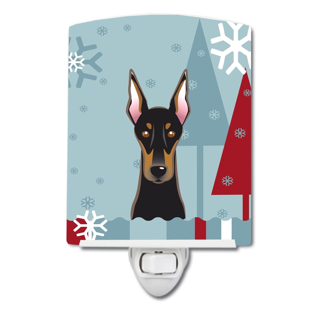 BB1741CNL Winter Holiday Doberman Ceramic Night Light