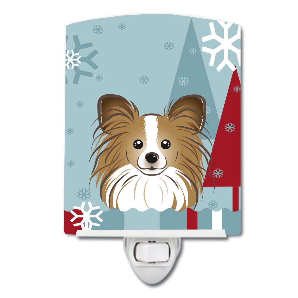 Winter Holiday Papillon Ceramic Night Light