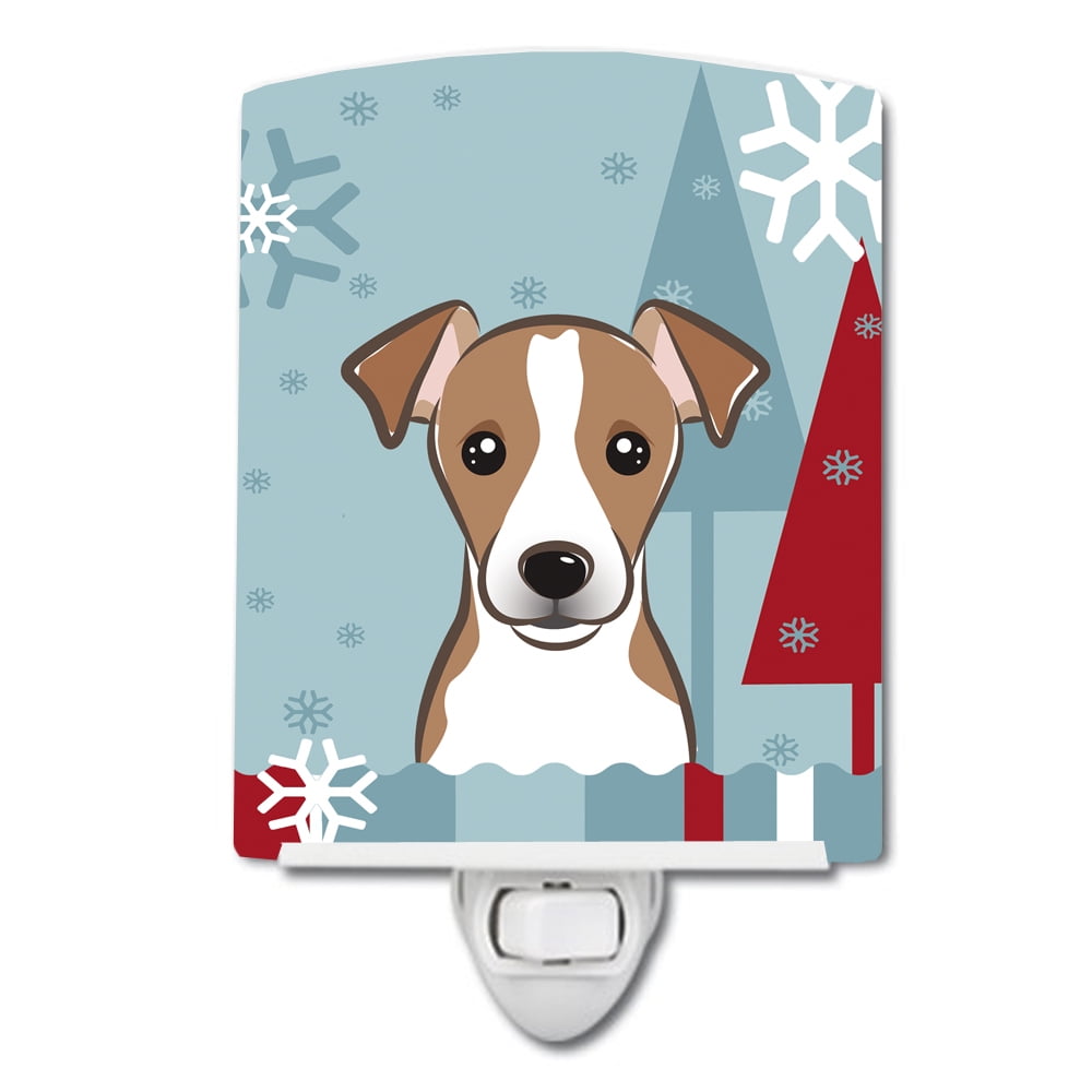Winter Holiday Jack Russell Terrier Ceramic Night Light