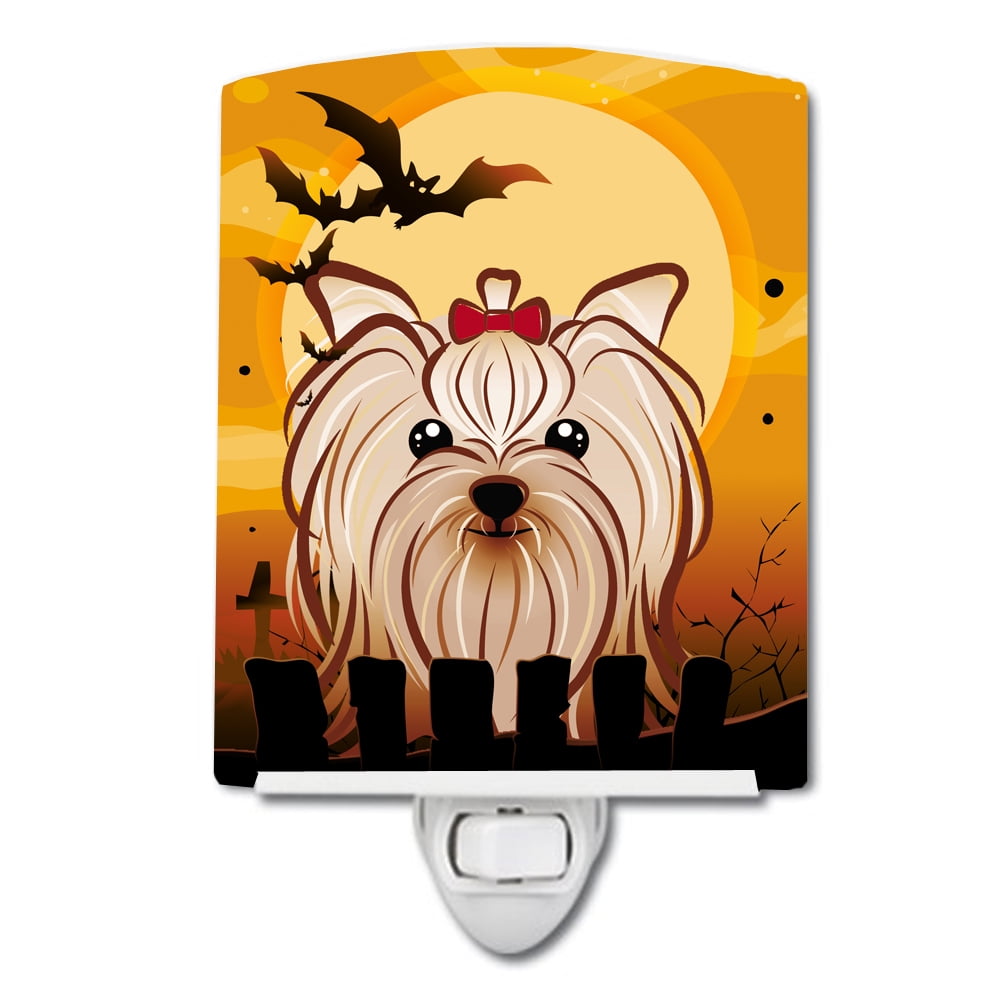 Halloween Yorkie Yorkishire Terrier Ceramic Night Light