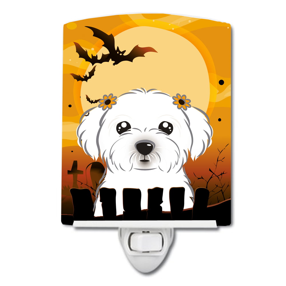 Halloween Maltese Ceramic Night Light