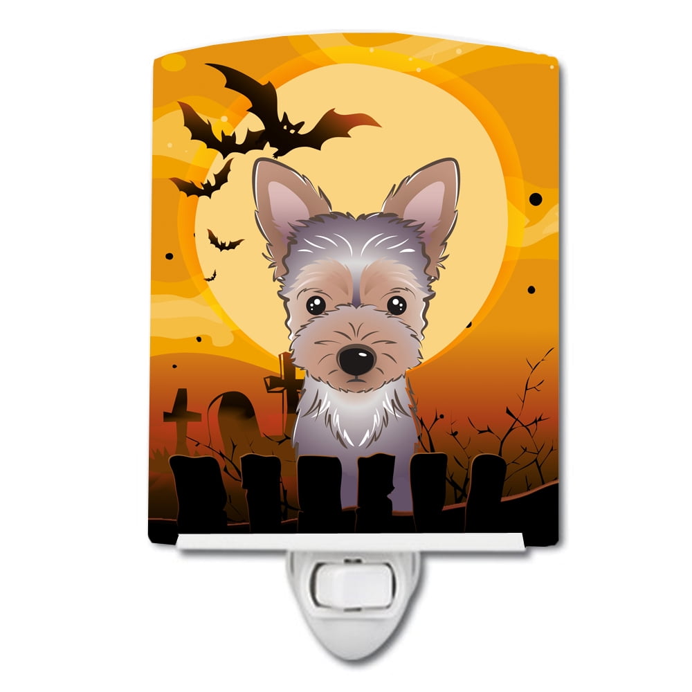 Halloween Yorkie Puppy Ceramic Night Light