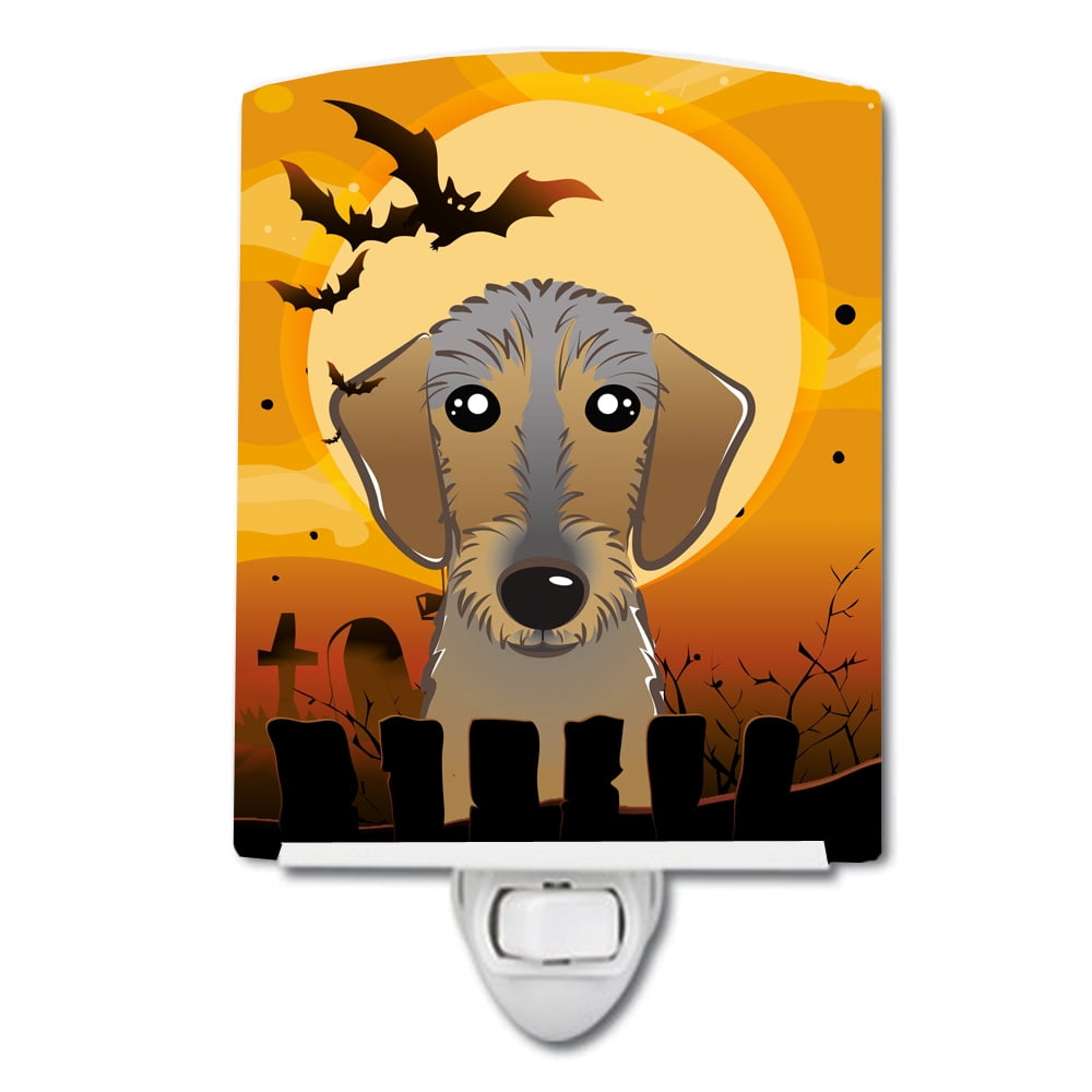 BB1791CNL Halloween Wirehaired Dachshund Ceramic Night Light