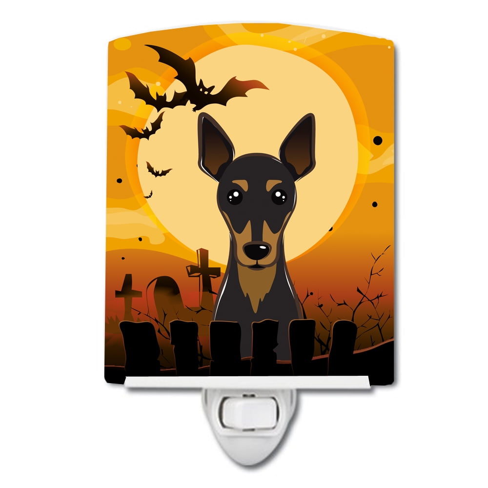 Halloween Min Pin Ceramic Night Light